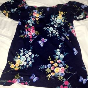 Navy blue flower top